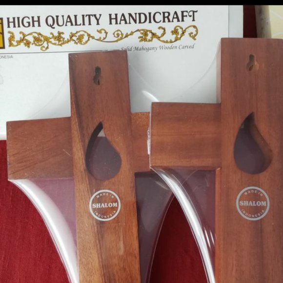 MEMORIAL CROSS 10" BEVELED EDGES GOLD CARVED ART - Picture 8 of 10